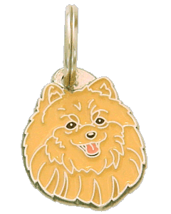 Lulu da Pomerânia abricó <br> (placa de identificação para cães, Gravado incluído)